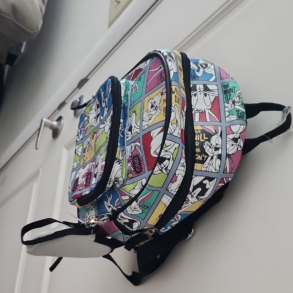 Warner Bros. Looney Tunes Navy and Cream Backpack Interior Label - Picture 3 of 6